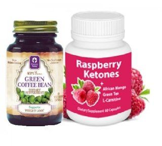 The Ultimate Dr. Oz Weight Loss Package!!! Contains One Bottle of 100% Pure Green Coffee Bean Extract + One Bottle of Raspberry Ketones/African Mango Blend: Health & Personal Care