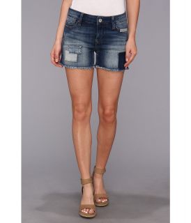 Mavi Jeans Emily Mid Rise Relaxed Short in Used Patch Out Womens Shorts (Blue)