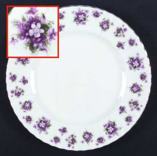 Royal Albert Sweet Violets Dinner Plate, Fine China Dinnerware   Montrose,White,