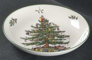 Spode Christmas Tree Green Trim 8 Individual Pasta Bowl, Fine China Dinnerware