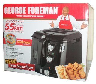 George Foreman The Lean Mean Fryer with Patented Smart Spin Technology that Knock Out Up to 55% of the Fat Absorbed During Frying, Immersed Heating Element, Variable Temperature Control and Unique Basket Design : Other Products : Everything Else