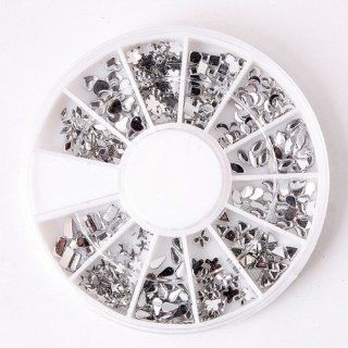 12 Clear Different Shape Rhinestones Nail Art Tips Uv Acrylic Decorating Wheel : Manicure Kits : Beauty