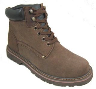 CALDEN   K8888   3 Inches Taller   Height Increasing Elevator Shoes (Nubuck Brown Work Boots): Shoes