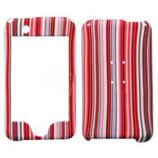 Hard Plastic Snap on Cover Fits Apple iPod Touch Red Stripes (does NOT fit iPod Touch 2nd, 3rd, 4th or 5th generations): Cell Phones & Accessories