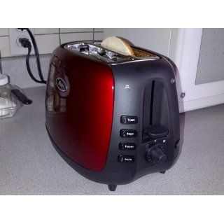 Oster 6595 Inspire 2 Slice Toaster, Red/Black: Kitchen & Dining