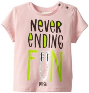 Diesel Baby Girls Infant Trafiob Short Sleeve Never Ending Fun Tee Shirt: Clothing