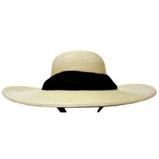 Luxury Divas Ivory Paper Braid Floppy Hat With Black Chiffon Tie at  Womens Clothing store