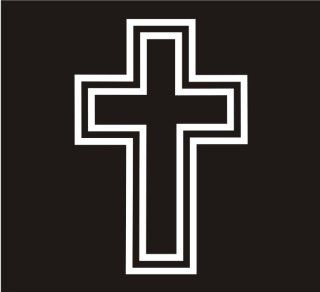 Christian Cross, Religious Cross Decal Sticker Laptop, Notebook, Window, Car, Bumper, EtcStickers 3"x4.5"in. in WHITE Exterior Window Sticker with Free Shipping: Everything Else
