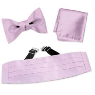 Baby Lilac Freestyle Bow tie Cummerbund Set by Elite Solid   Lilac Silk at  Mens Clothing store: