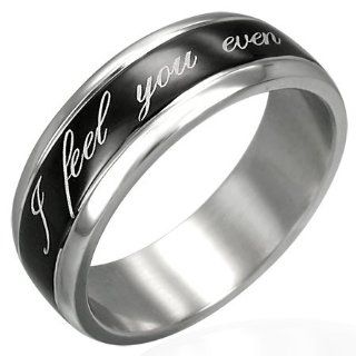 The Stainless Steel Jewellery Shop   Stainless Steel "I feel you even when I close my eyes" D Ring: Jewelry