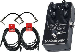 TC Electronic Dark Matter Distortion Stomp Box Effect Pedal 2/6" 2/18.6' Cables Musical Instruments