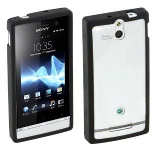 Sony Xperia U Gel Hard Shell Case   Black: Cell Phones & Accessories