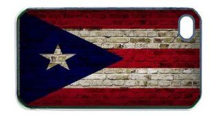 Puerto Rico Flag Brick Wall iPhone 4s Black Case Cell Phones & Accessories