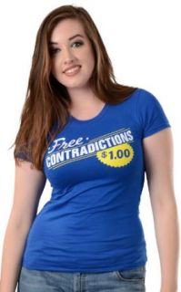 SnorgTees Women's Free Contradictions XL Royal Blue T Shirt: Clothing