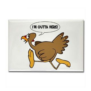 Im Outta Here Turkey Rectangle Magnet by funt_shirts