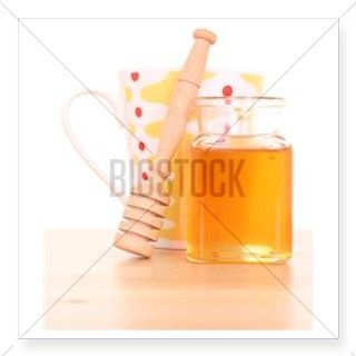cold and flu remedy   honey Square Sticker 3 x 3 by Admin_CP70839509