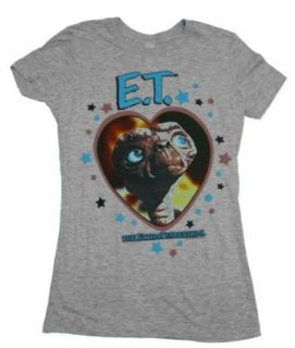 E.T. The Extra Terrestrial Shot Hearts And Stars Movie Juniors Babydoll T Shirt Tee Select Shirt Size: Large: Clothing