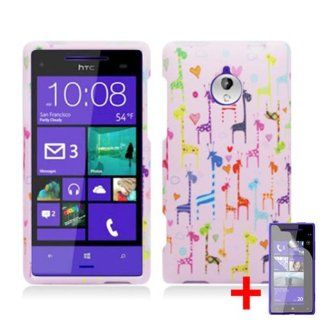HTC TIARA 8XT PINK COLORFUL GIRAFFE COVER SNAP ON HARD CASE + FREE SCREEN PROTECTOR from [ACCESSORY ARENA]: Cell Phones & Accessories