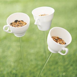 teacup bird drinker or feeder by flock follies
