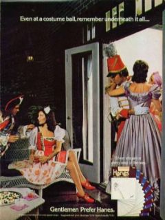 Even at costume ball underneath it all Gentlemen Prefer Hanes pantyhose ad 1975: Entertainment Collectibles
