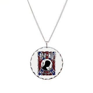 Necklace Circle Charm POWMIA All Gave Some Some Gave All on Rebel Flag: Artsmith Inc: Jewelry