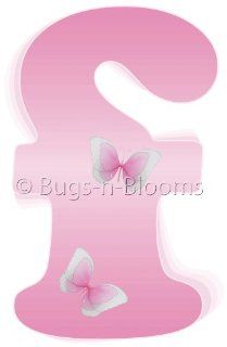 "f" Pink Butterfly Alphabet Letter Name Wall Sticker   Decal Letters for Children's, Nursery & Baby's Room Decor, Baby Name Wall Letters, Girls Bedroom Wall Letter Decorations, Child's Names. Butterflies Mural Walls Decals Baby Sh