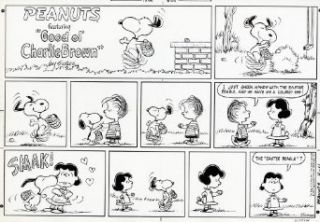 Peanuts Comic Strips by Charles Schulz   ORIGINAL SUNDAY PHOTOSTAT PRINT   April 11, 1971   "I just shook hands with the Easter Beagle, and he gave me a colored egg" Entertainment Collectibles