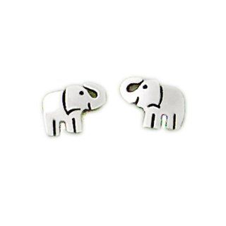 Far Fetched Sterling Silver Elephant Post Earrings: Far Fetched Whimsical Jewelry: Jewelry