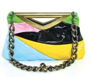 Far Nine Designer Inspired Patent Color Block Handbag: Shoes