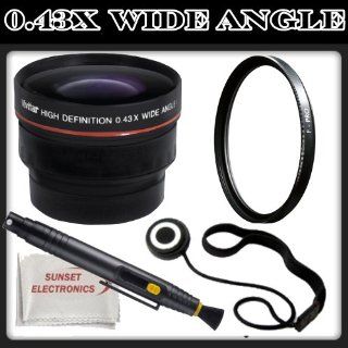 Wide Angle 0.43x High Definition Wide Angle Lens For The Canon Rebel T4i 650D T3 (EOS 1100D), T3i (EOS 600D) Digital SLR Cameras. This Kit Includes: UV Protective Filter, Lens Cap Keeper, Lens Cleaning Pen & Microfiber Cleaning Cloth. (Will Attach To T