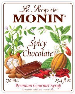 Monin Spicy Chocolate (Formerly Mayan Chocolate) Syrup 750ml Bottle : Mayan Mocha : Grocery & Gourmet Food