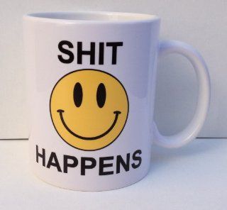 Shit Happens Smiley Face Funny 11 Ounce Coffee Mug from THE GAG Novelty Coffee Mug Kitchen & Dining
