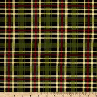 My True Love Gave To Me Plaid Green Fabric By The YD