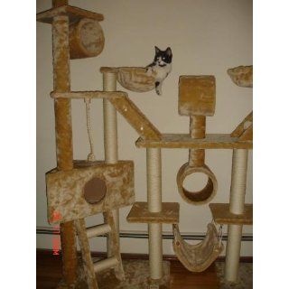 Go Pet Club Cat Tree Condo Furniture, 106 Inch, Beige : Cat Houses And Condos : Pet Supplies