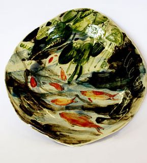 koi carp plate by charlotte mei ceramics