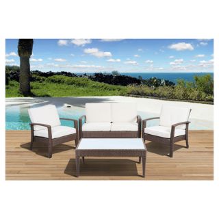 Atlantic Java 4 Piece Lounge Seating Group with Cushion