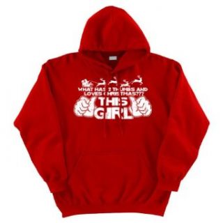What Has 2 Thumbs And Loves Christmas This Girl Funny Novelty Hoodie Clothing