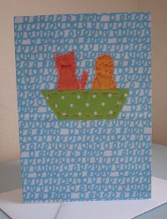 owl and pussycat children's card by lullaby blue