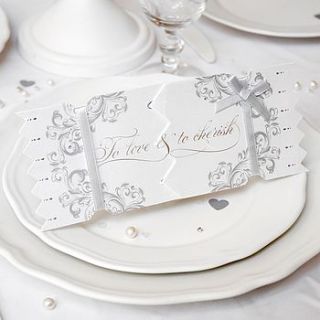 'to love and to cherish' wedding cracker card by cracker cards