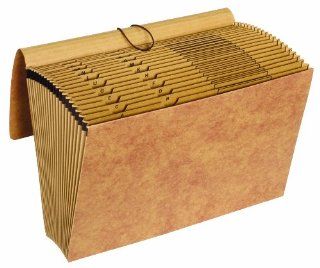 Globe Weis Kraft Expanding File with Flap and Elastic Closure, 21 Pockets, A Z Index, Legal Size, (1819AE) : Expanding File Jackets And Pockets : Office Products