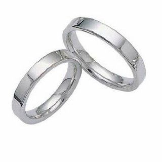Solid Platinum His & Hers Wedding Rings White: Jewelry