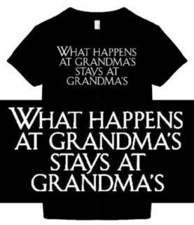 Women's Funny T Shirt (What Happens At Grandmas Stays At Grandmas) Ladies Shirt Clothing
