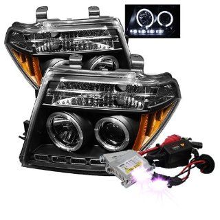 High Performance Xenon HID Nissan Frontier / Nissan Pathfinder Halo LED ( Replaceable LEDs ) Projector Headlights with Premium Ballast   Chrome with 12000K Violet HID: Automotive