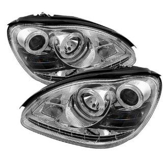 Mercedes Benz W220 S Class 2003 2004 2005 2006 (HID TYPE) DRL LED Projector Headlights   Chrome Automotive