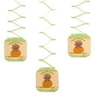 Little Pumpkin African American   Look Whooo's Having A Baby   3 Personalized Baby Shower Hanging Decorations Toys & Games