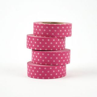 pink polka dot washi tape by sarah hurley designs