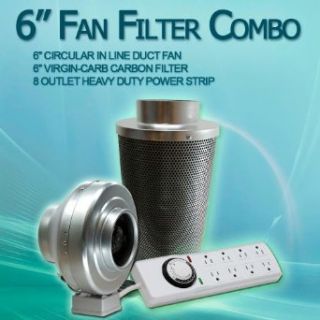 247Garden 6" Inline Fan/Carbon Filter and 8 Outlet heavy duty power strip: Industrial & Scientific