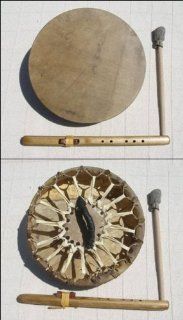 15" Single sided Buffalo Drum with FREE Beater and Flute: Musical Instruments