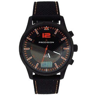 Precision Radio Controlled Solar Powered Gents Ana Digital Rubber Strap PREW1109: Watches