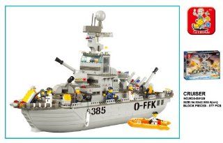 Sluban Navy Cruiser 577 Piece Building Block Set Lego Compatible: Toys & Games